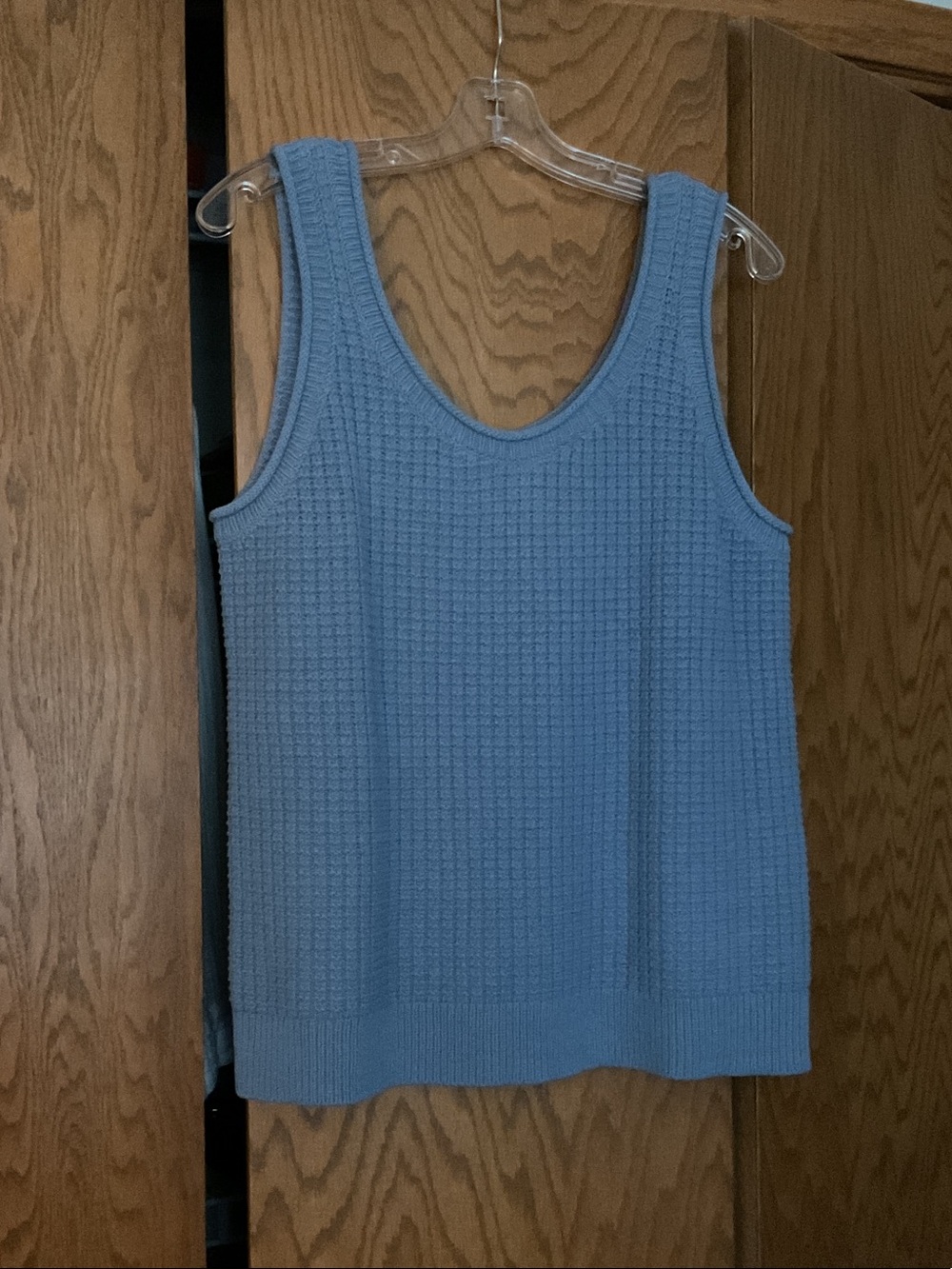 Market & Spruce Light Blue Waffle Knit Tank Top